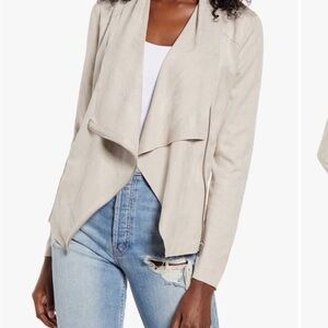 Blank NYC Drape Front Faux Suede Jacket